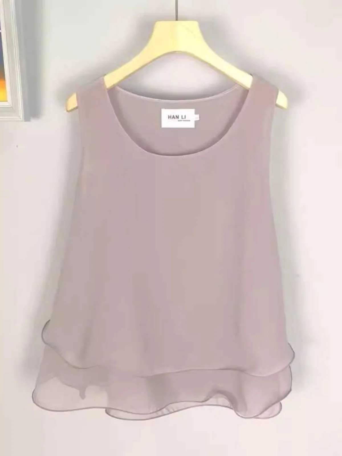 Loose Fitting Slimming Svel Chiffon Vest Strap Summer Top plus Size Women's Inner Wear Outer Wear Belly Cover Base ir...