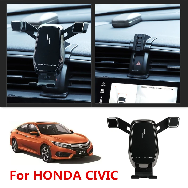 Car Gravity Phone Holder For Honda Civic 2016 2017 2018 2019 2020 Mobile Phone Support Mount