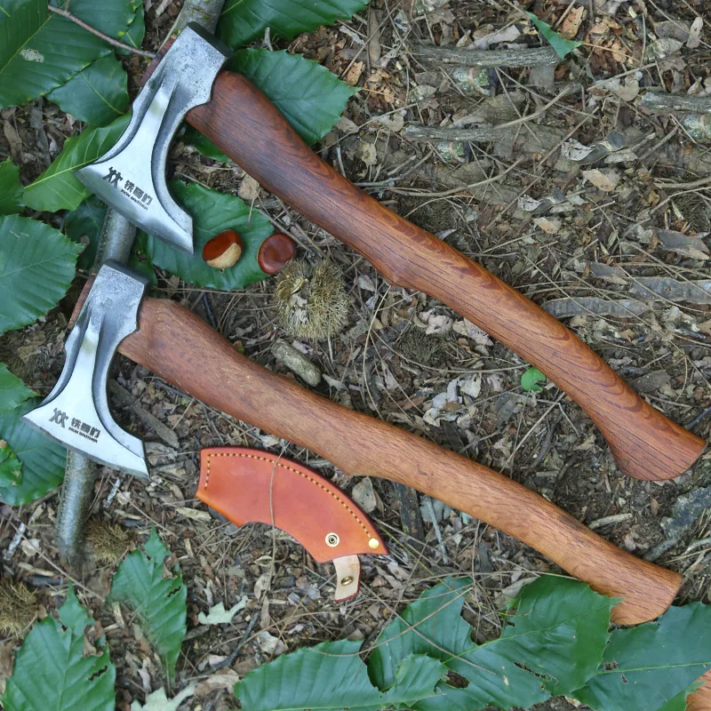 Outdoor campsite logging, chopping wood, wooden handle, mountain axe, hardware, fire emergency, high-quality axe 3