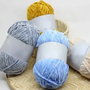 100g/Ball Chenille Chunky Yarn for Hand Knitting Soft Crochet Yarn Milk  Cotton Polyester Blended DIY