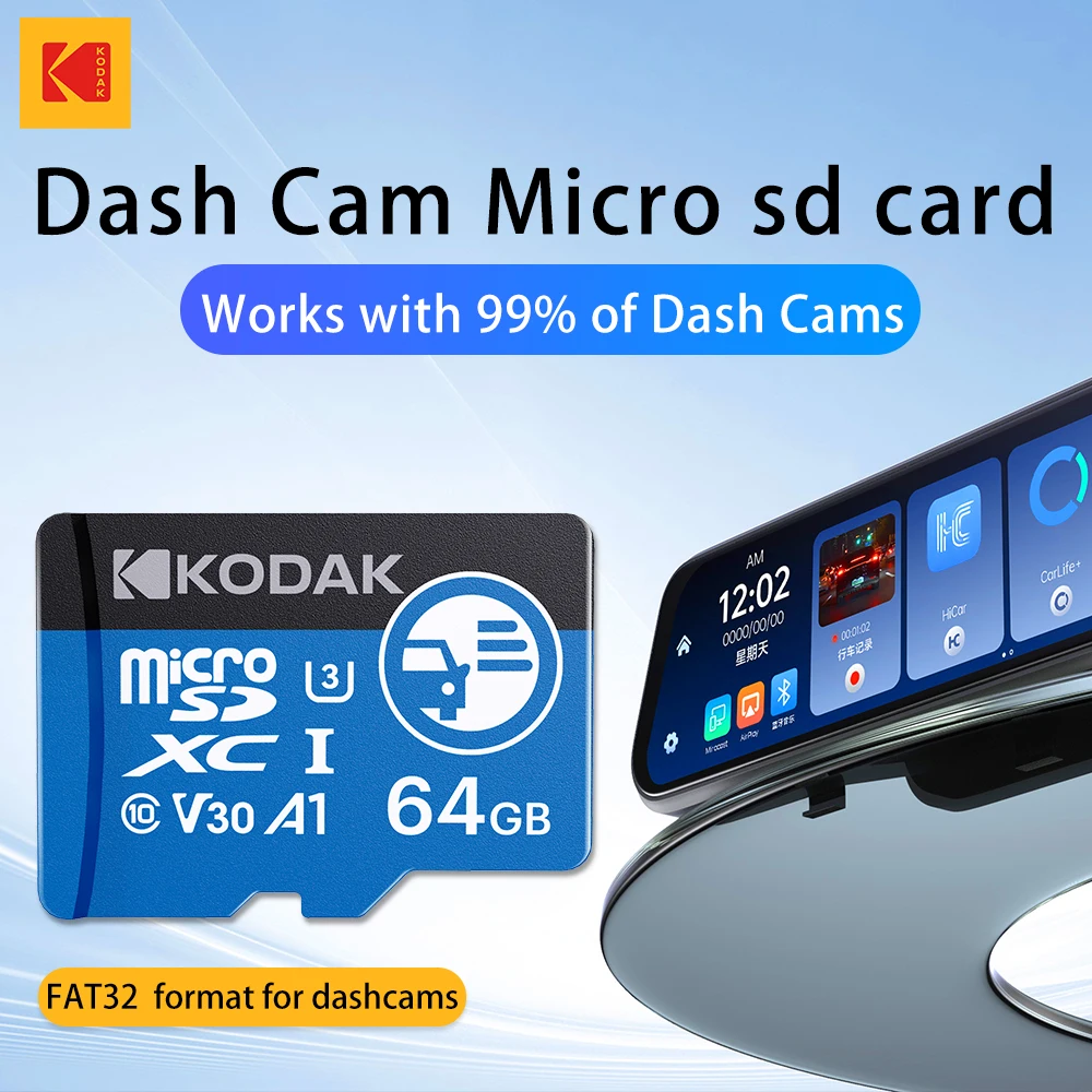 Carte Micro SD 256 Go haute vitesse pour action cam, avec lecteur de carte USB.