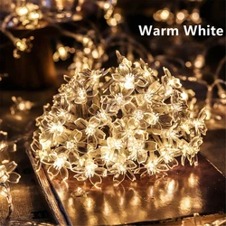 Enchanting Cherry Blossom LED Garland Lights - USB Powered Fairy Lights for Indoor Decor and Celebrations (Warm White)