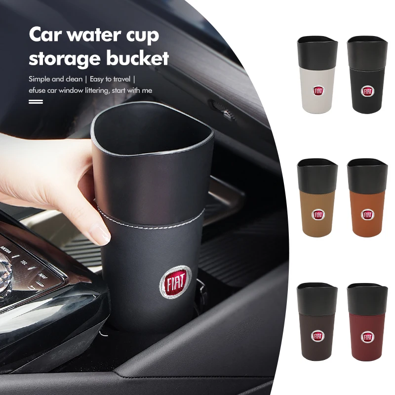 Car Trash Vehicle Leather Garbage Bin Storage Box Holder Rubbish For Fiat Grande Punto 500 Abarth Tipo Panda Brave Stilo Palio