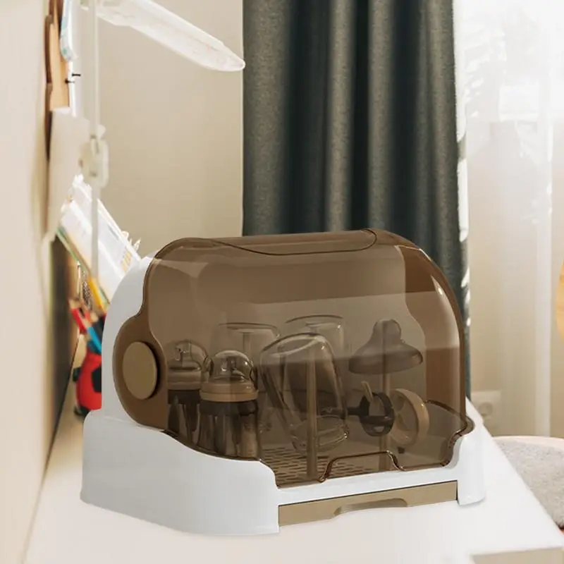 Baby Bottle Drying Rack With Removable Drip Tray Dustproof Bottle Storage Dust-proof Portable Baby Storage Box With Lid bottle drying rack baby bottle drying rack feeding bottle drying rack