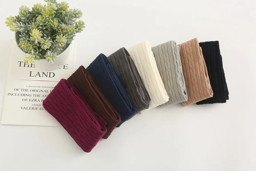 Japanische Kniestrümpfe, einfarbig, gebratener Teig, verdrehtes Muster, lange Strümpfe, weiche, verdickte lange Röhrensocken – Detail 10
