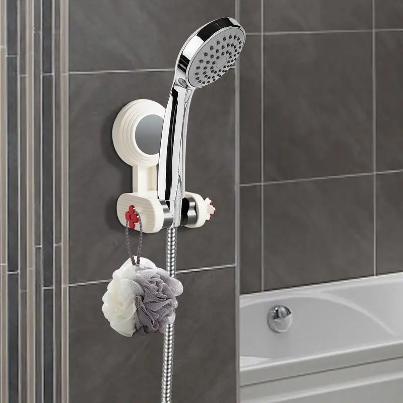 Shower Head Holder Shower Head Bracket For Bathroom Adjustable Suction Cup Holder Removable Handheld Showerhead Wall