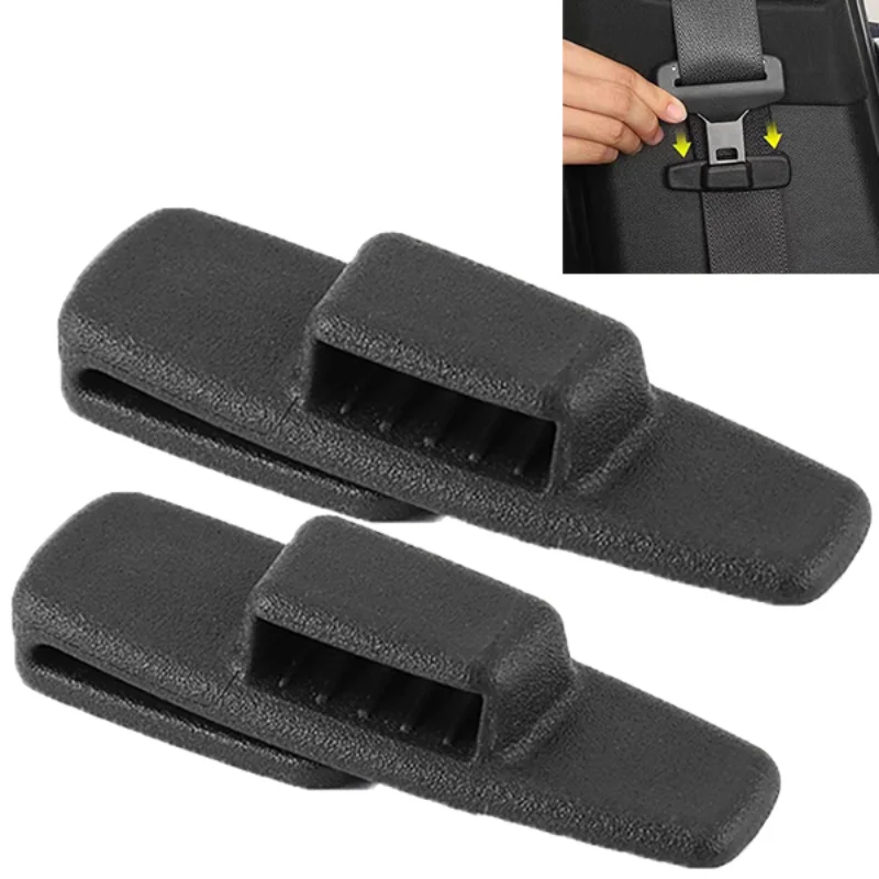 2PCSUniversalCarSafetyBeltProtectionClipPlasticSeatBeltClampBuckleAdjustmentLock
