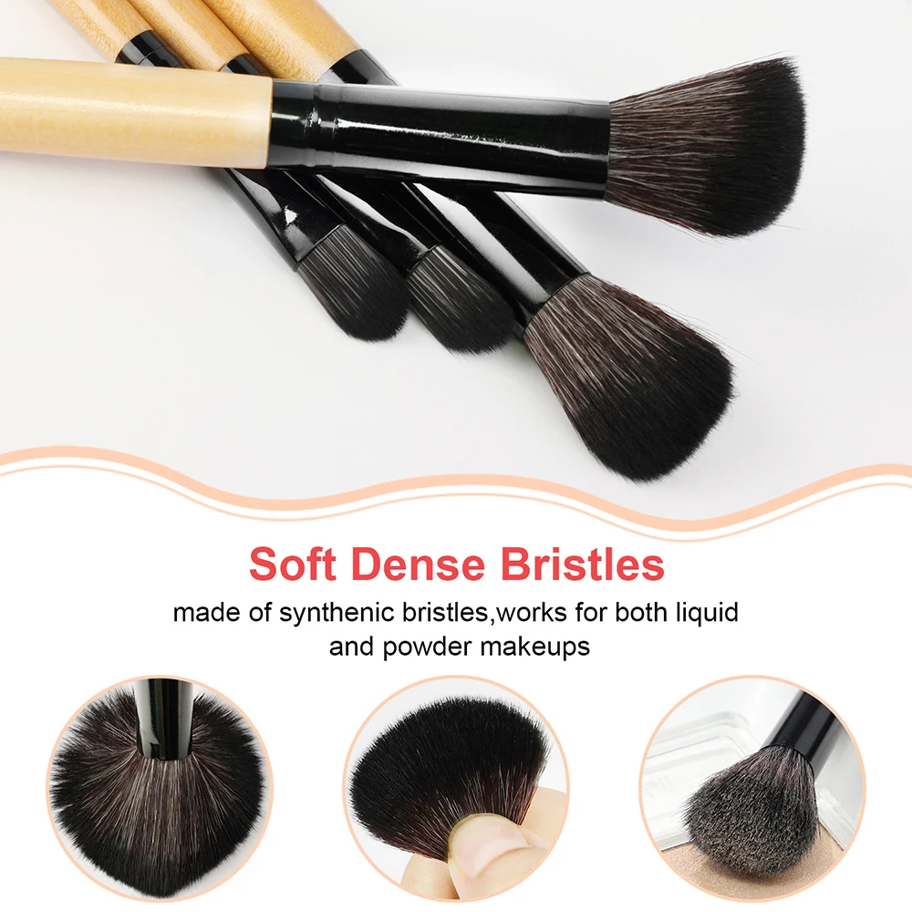 8-32pcs 천연 나무 메이크업 브러쉬 세트 부드럽고 푹신한 프리미엄 전문 화장품 파운데이션 파우더 아이섀도 블렌딩 뷰티 도구