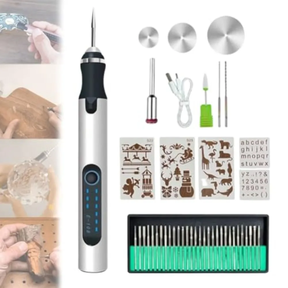 Mini Electric Engraving Pen Drilling Polishing Portable Cordless Engraving Pen Kit USB Rechargeable Wireless Engraver Marker