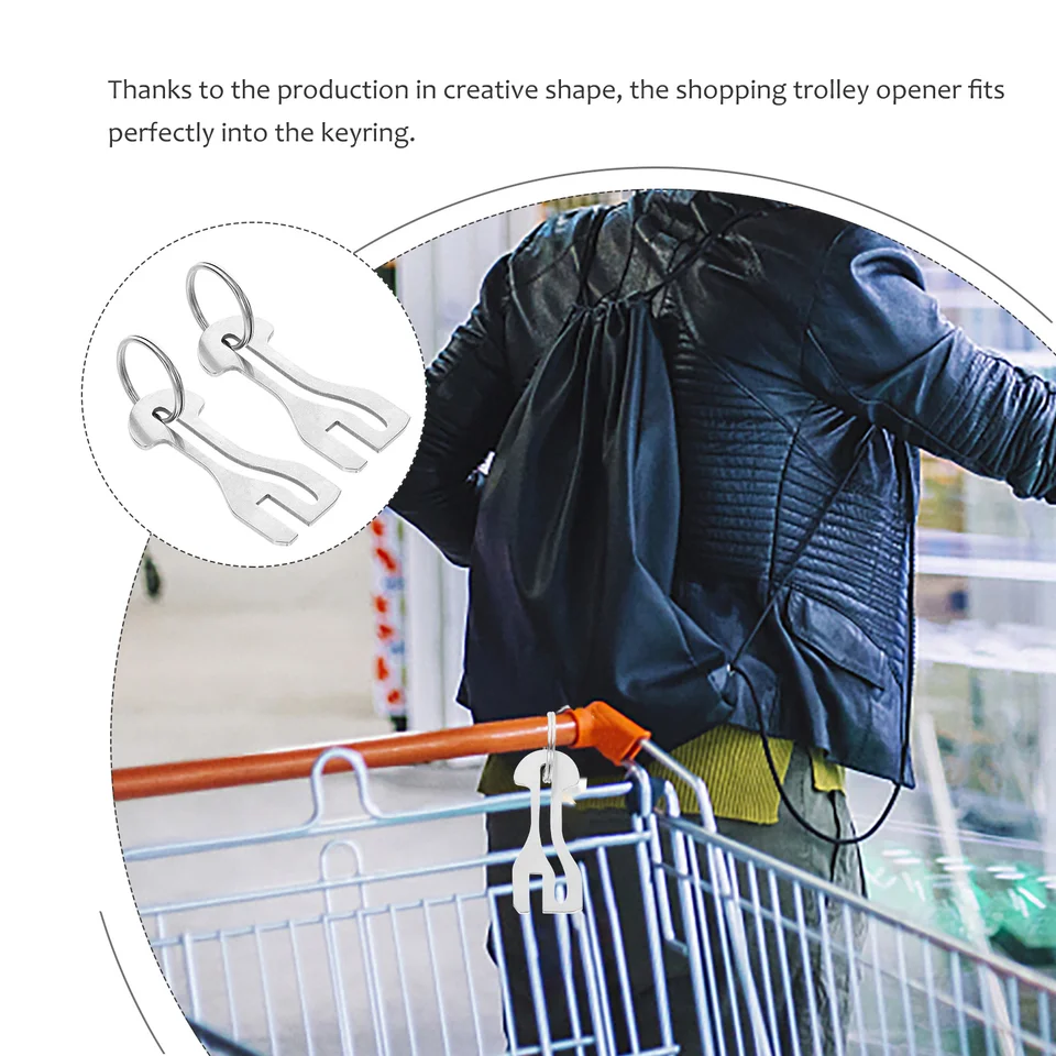 SUpoetry 6 Pezzi Chiave Per Carrello Della Spesa, Gettone Carrello Spesa, Moneta Carrello Spesa, Per Sbloccare i Carrelli Del Supermercato(6 Fibbie Da Alpinismo