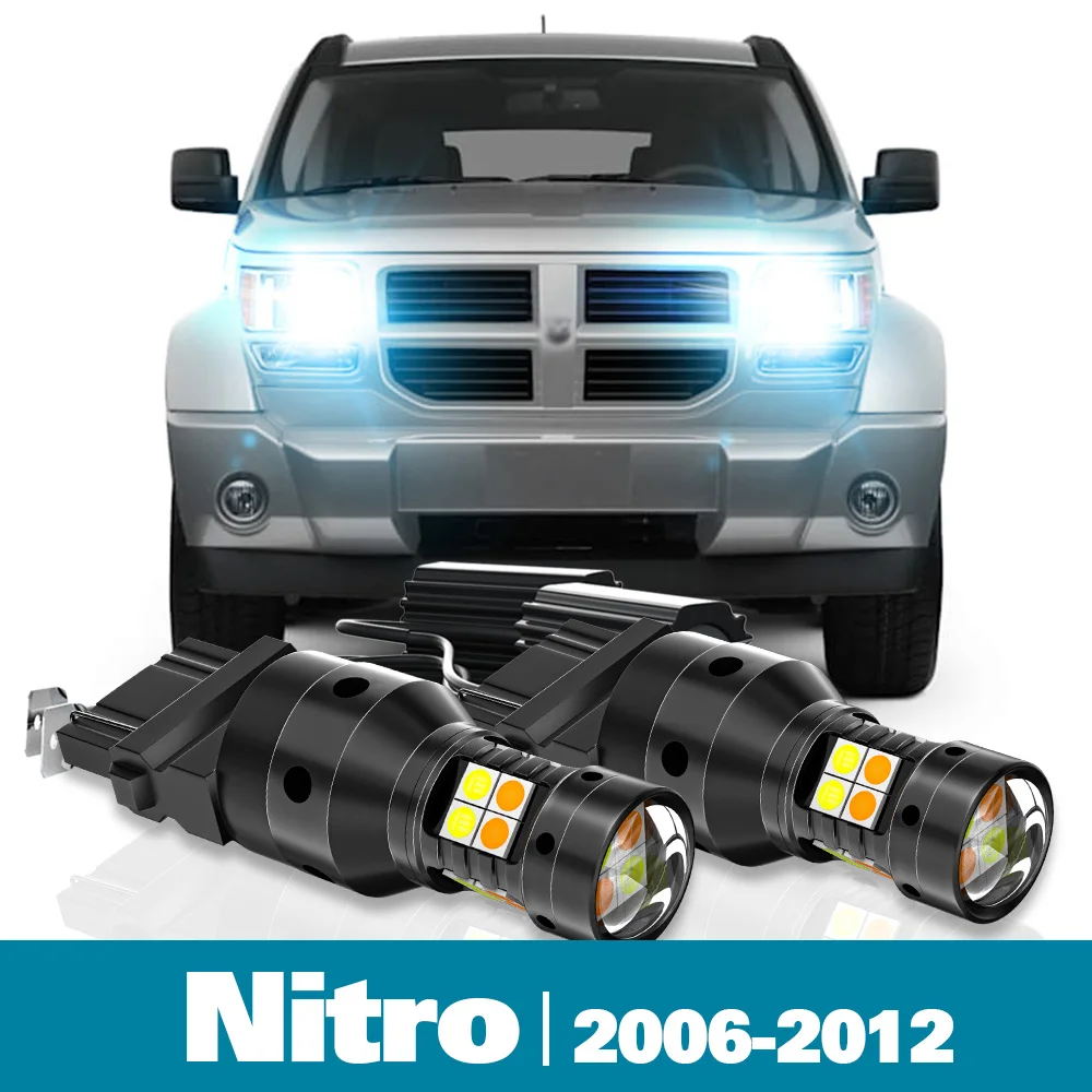 

2pcs LED Dual Mode Turn Signal+Daytime Running Light DRL Canbus For Dodge Nitro Accessories 2006-2012 2007 2008 2009 2010 2011