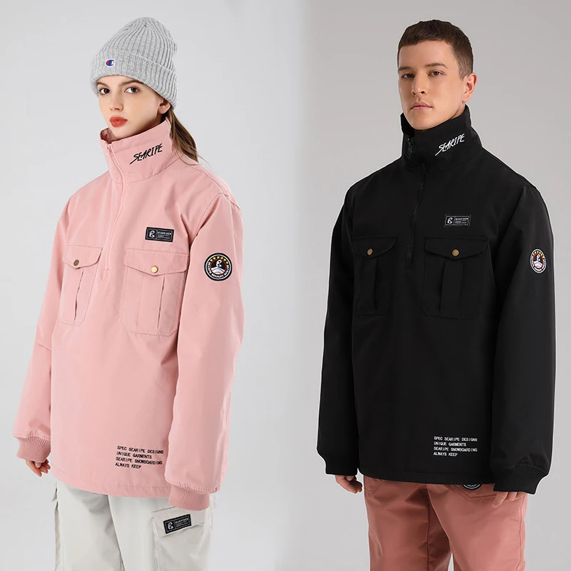 

2023 New Top Ski Jacket Women Stand Collar Outdoor Snowboard Jacket Men Padded Thermal Ski Suit Windproof Waterproof Winter Coat
