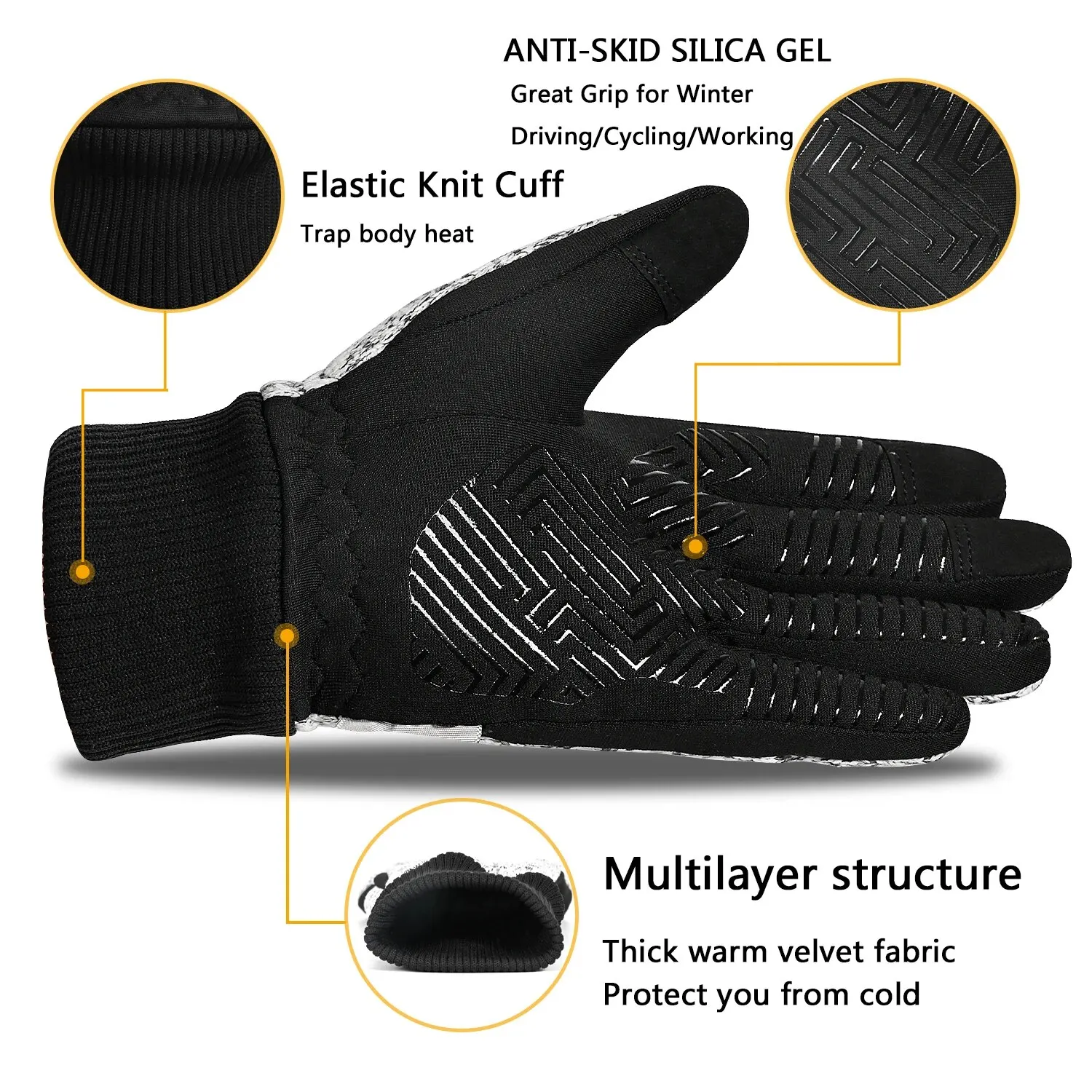 MOREOK Winter Gloves 3M Thinsulate Warm Gloves Anti-slip Mitten Touchscreen Bike Cycling Glove for Driving,Skiing,Running,Hiking 2
