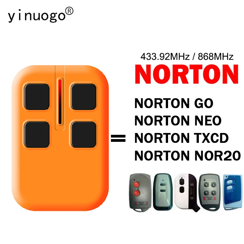 NORTON GO NEO TXCD NOR20 원격 제어 차고 문 오프너 433.92MHz / 868MHz 가변 코드 게이트 원격 제어 