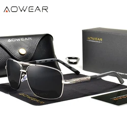 AOWEAR Retro Polarized UV400 Vintage Unisex Sunglasses with Mirrored Lenses and Protective Case (AOWEAR)