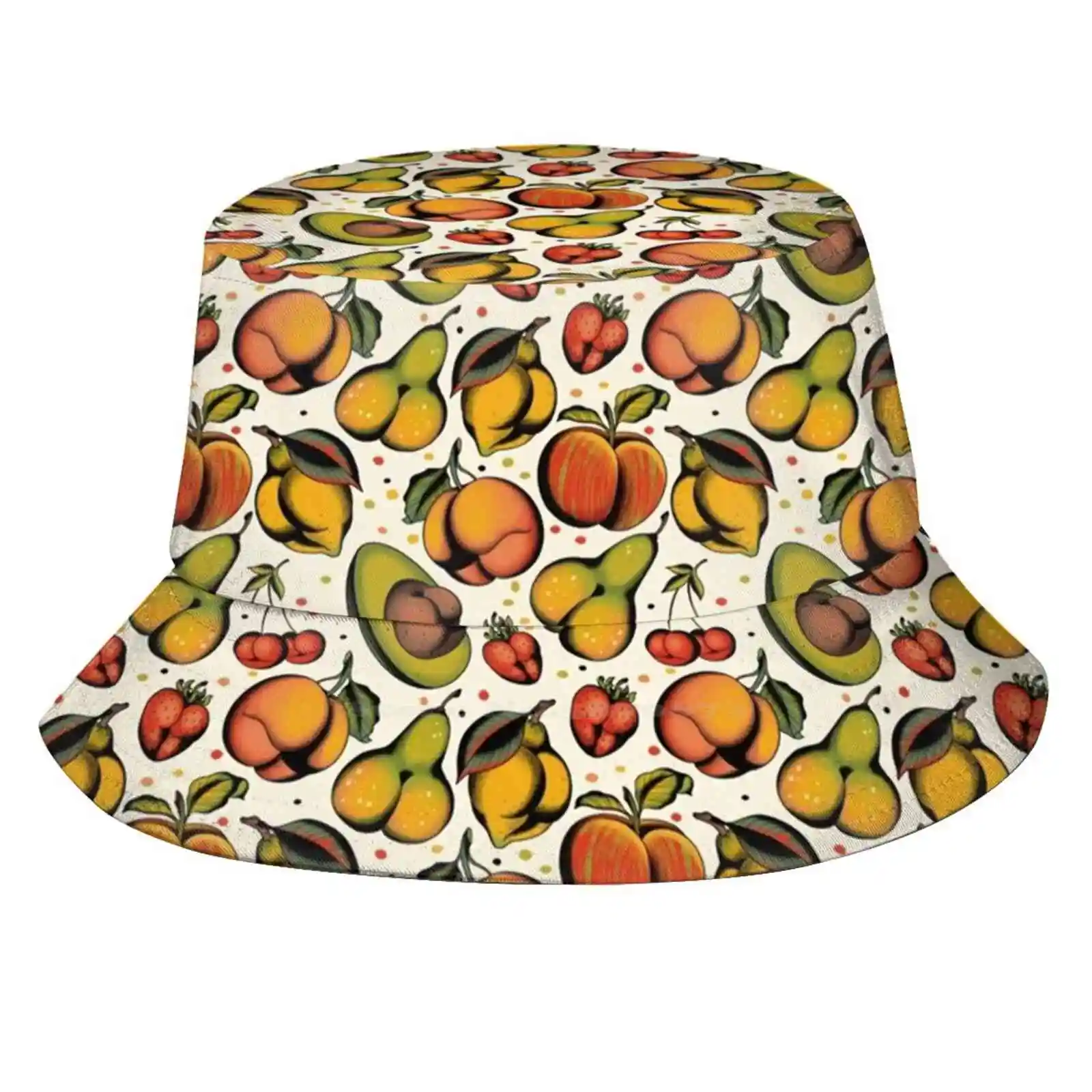 Tutti Frutti , Sexy Fruits Tattoo Flash Bucket Hat Beach Tourism Hats Traspirante Sun Cap Fruits Sexy Summer Butt Bootylicious