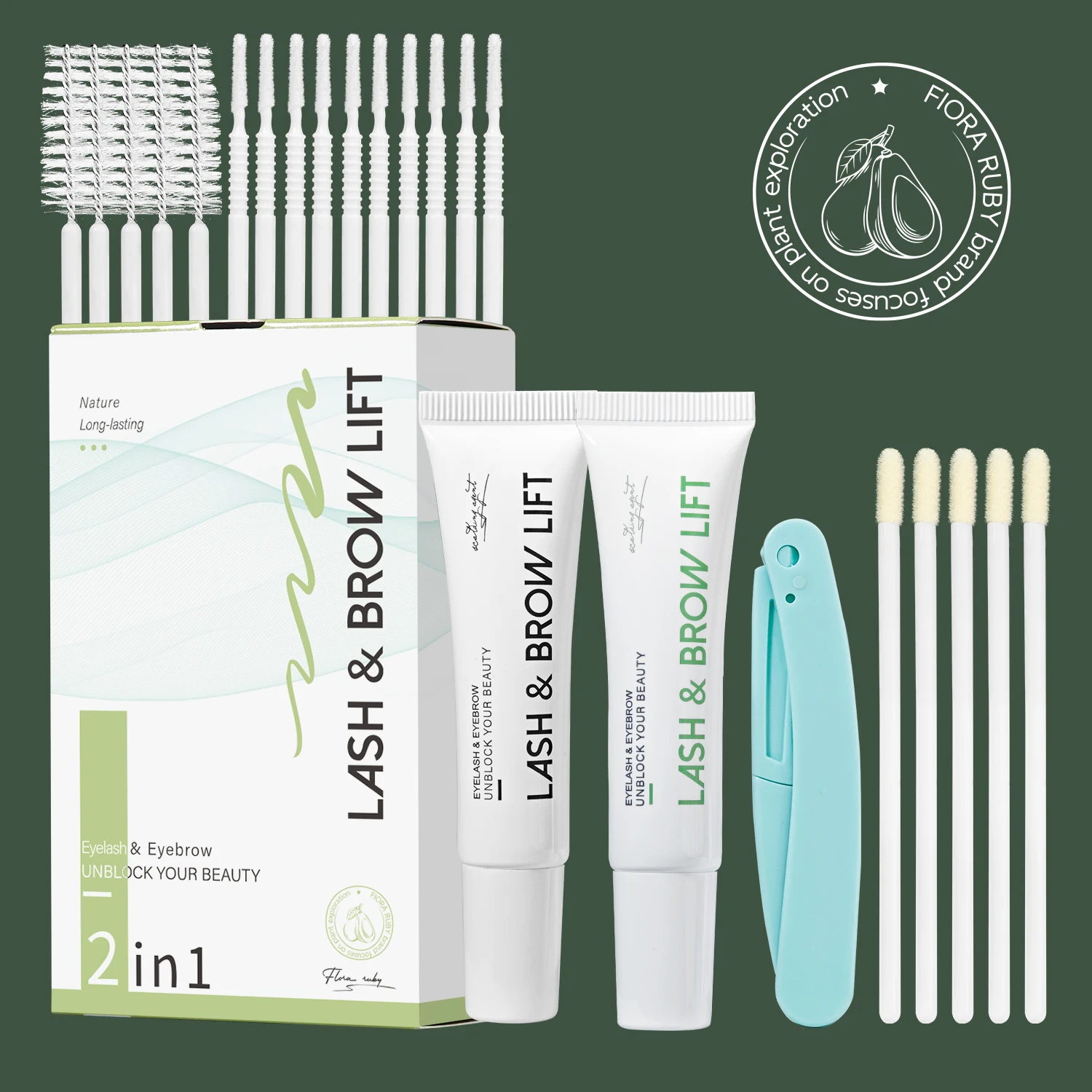 Kit de levantamiento de cejas y pestañas, Kit profesional de permanente de pestañas 2 en 1, Kit de laminación de cejas con accesorios DIY para el hogar