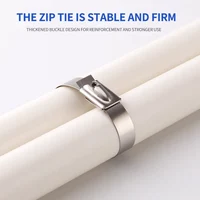 7.9mm 304 Stainless Steel Cable Ties, Heavy Duty Self-Locking Metal Zip Ties for Outdoor Cable Tray Wiring 3