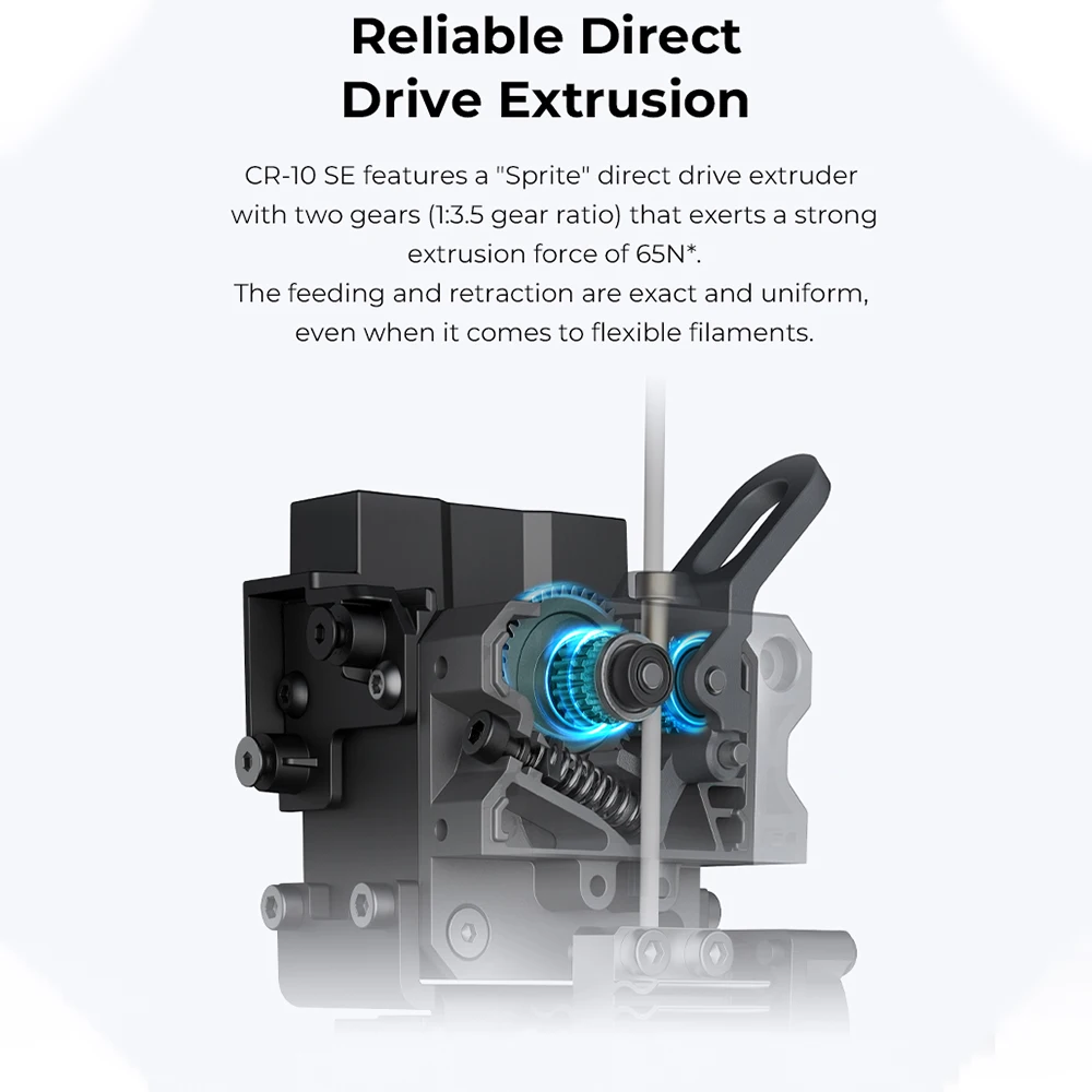 Creality 3D Printer CR-10 SE 600mm/s Printing Speed Linear Rails at X & Y-Axis Sprite Direct Extrusion Hands-free Auto Leveling