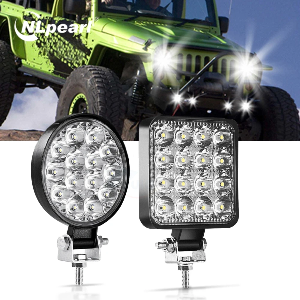 

NLpearl Car LED Light Bar 42W 48W Work Light Offroad Spotlight For Trucks Tractor Boat SUV ATV 12V 24V LED bar fog Headlight