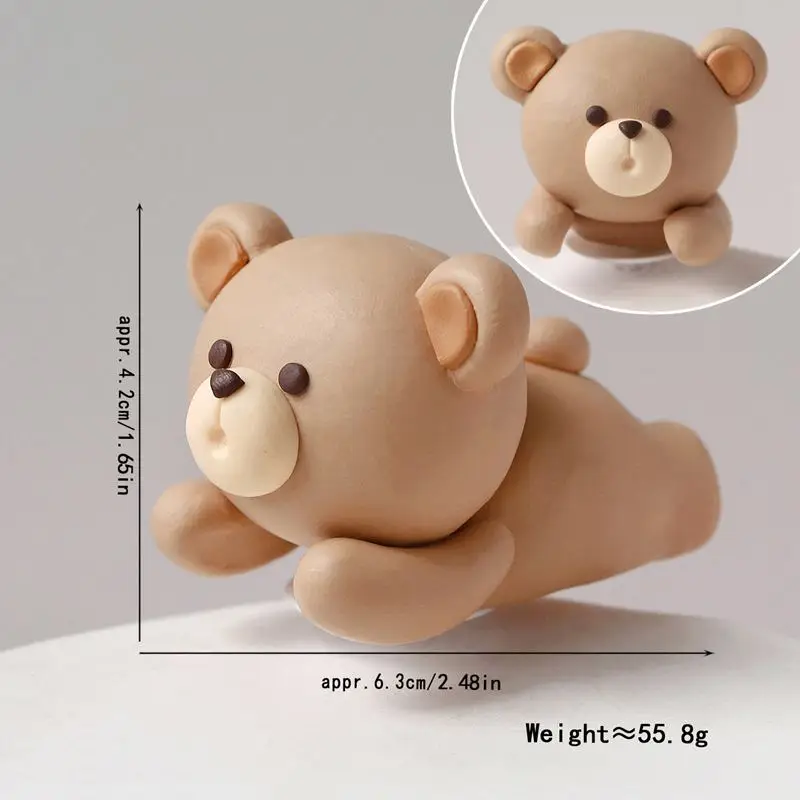 Cute Bear Cake Topper for Baby Birthday Party Decoration Soft Clay Cute Bear Cake Topper for Boy Girl Baby Shower Bear Theme Decoration Birthday Party Wedding Decoration Cake Decorating 12