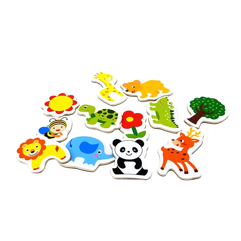 Animal Fridge Magnet Fish And Crab Wooden Fridge Magnet 3D Cartoon Sticker Toy For Kids Diy Office Whiteboard Gadget Magnetic Fridge Magnets Magnetic Sticker Magnetic Fridge Stickers