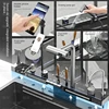 Kitchen 304 Stainless Steel Waterfall Sink, Large Single Slot, Digital Display Embossed Washing Basin Household Dishwashing Sink 3