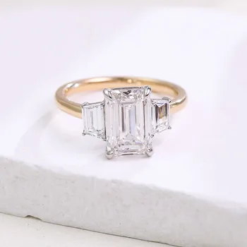 Emerald Cut Trilogy Ring