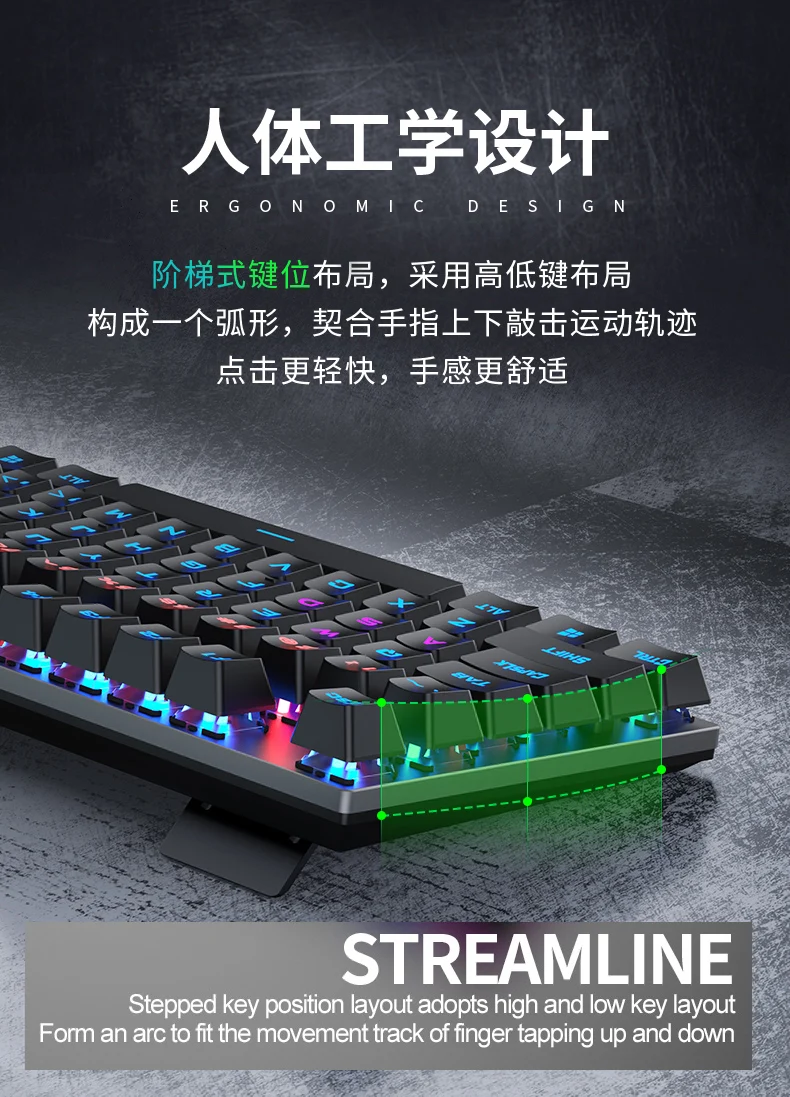 wifi keyboard for pc Metal Panel Mechanical Keyboard 104 Keys RGB Adjustment Mixed Light Colorful Led Water Proof For Gaming Working Office mini computer keyboard