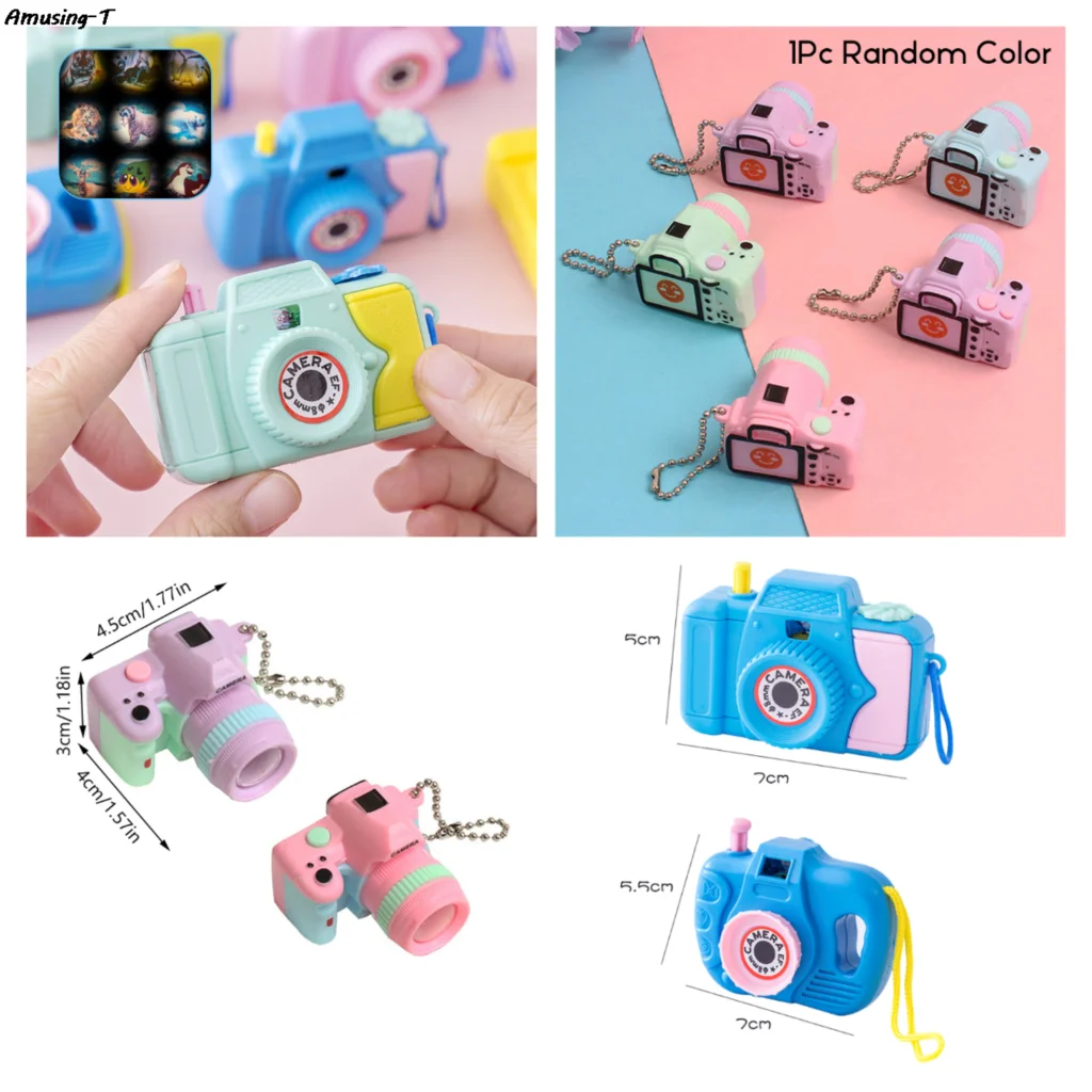 

Random 1pc miniature Camera New Light Projection Camera Kids Educational Toys for Children Baby Gifts Animals World