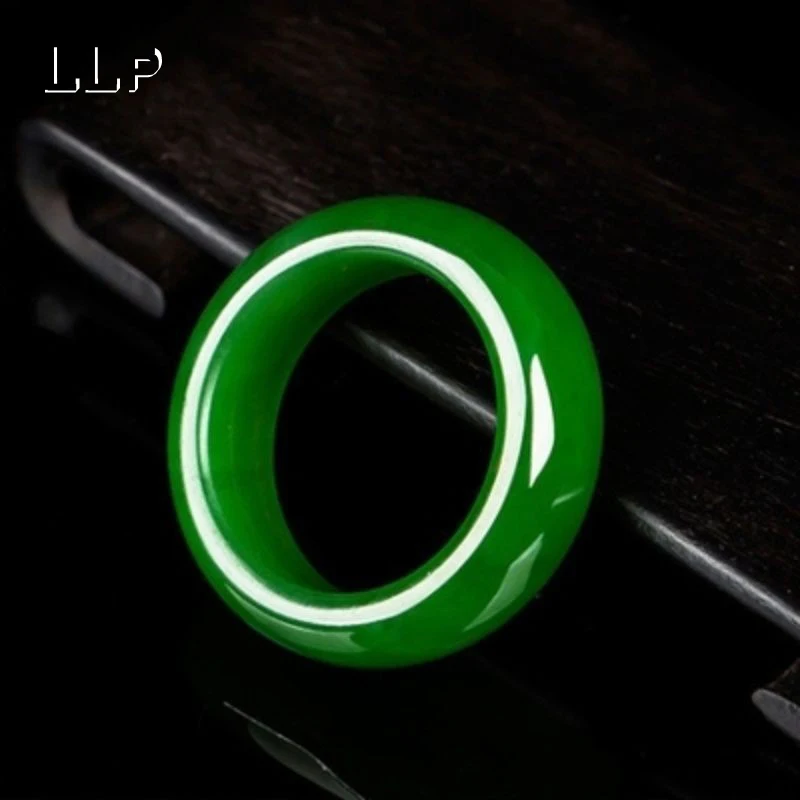 Natürlicher Hetian-Jade-Ring – modischer Charm-Schmuck für Männer und Frauen als festliches Geschenk – Detail 5