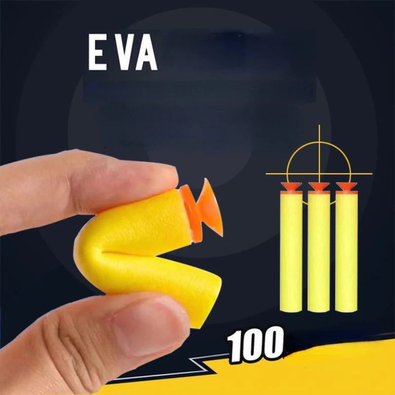 50pcs Bullets EVA Soft Hollow Hole Head Round Head Refill Bullet For Nerf Darts Gun Toy Blasters Accessories new arrival manual 6 shot revolver soft bullet gun suit for nerf bullets toy pistol gun dart blaster toys for children