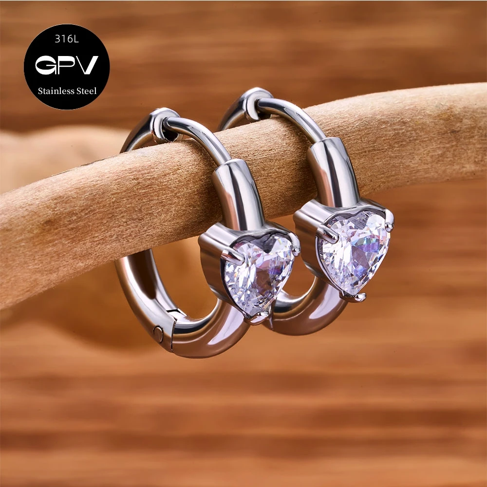 20PCS Wholesale 316L Stainless Steel Earrings New Style Set with Various Shapes of Zircon Fashion Men's and Women's Earrings