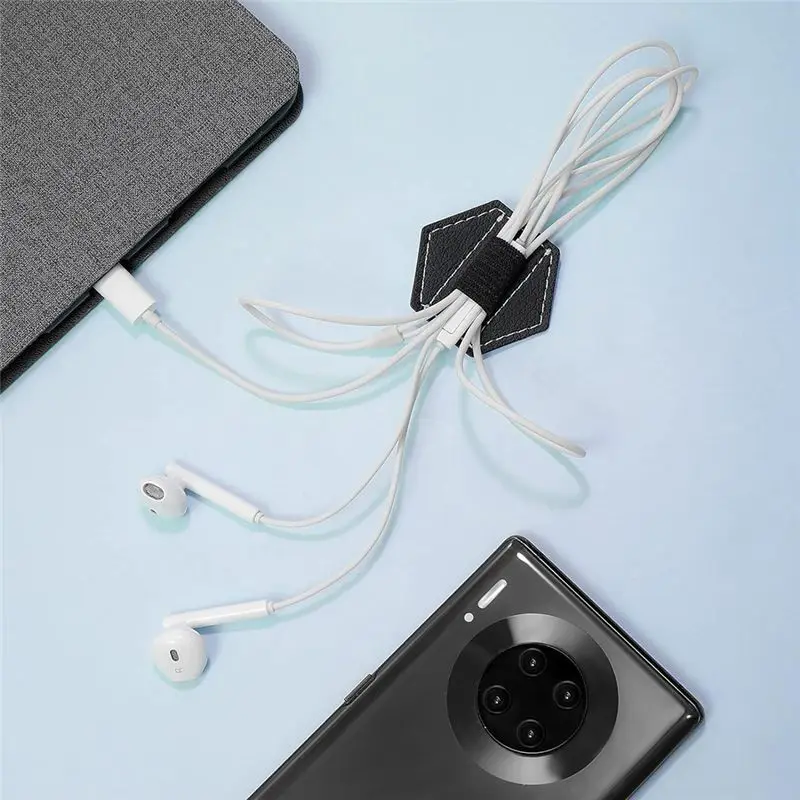 A29F-10 조각 자체 접착식 펜 홀더 검정색 PU 가죽 약 4.5X4cm 노트북용 육각형 탄성 저널 펜 홀더 루프 홀