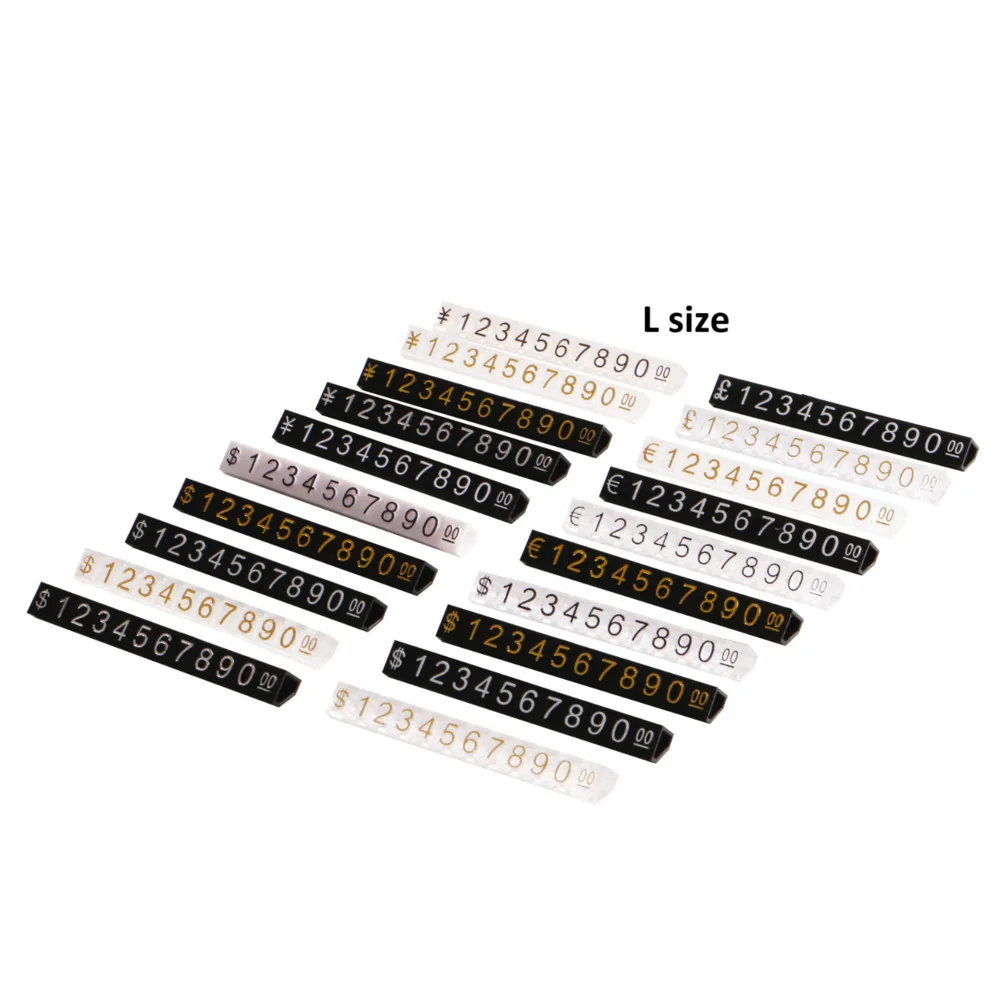 Plastic Jewelry Minitype Numbers Price Marked Posted Particle Bar Stands Assemble Combination Freely By Currency Symbol 30pieces