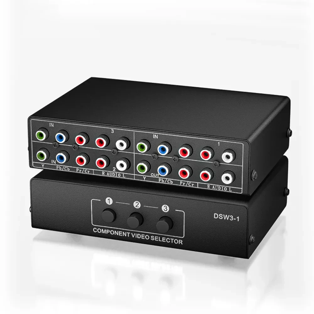3x1 RGB component Switch selector Video Audio Switch 5 RCA 3 Way Ypbpr RGB Component AV Box for Wii PS2/3 Xbox DVD Player rca audio switch