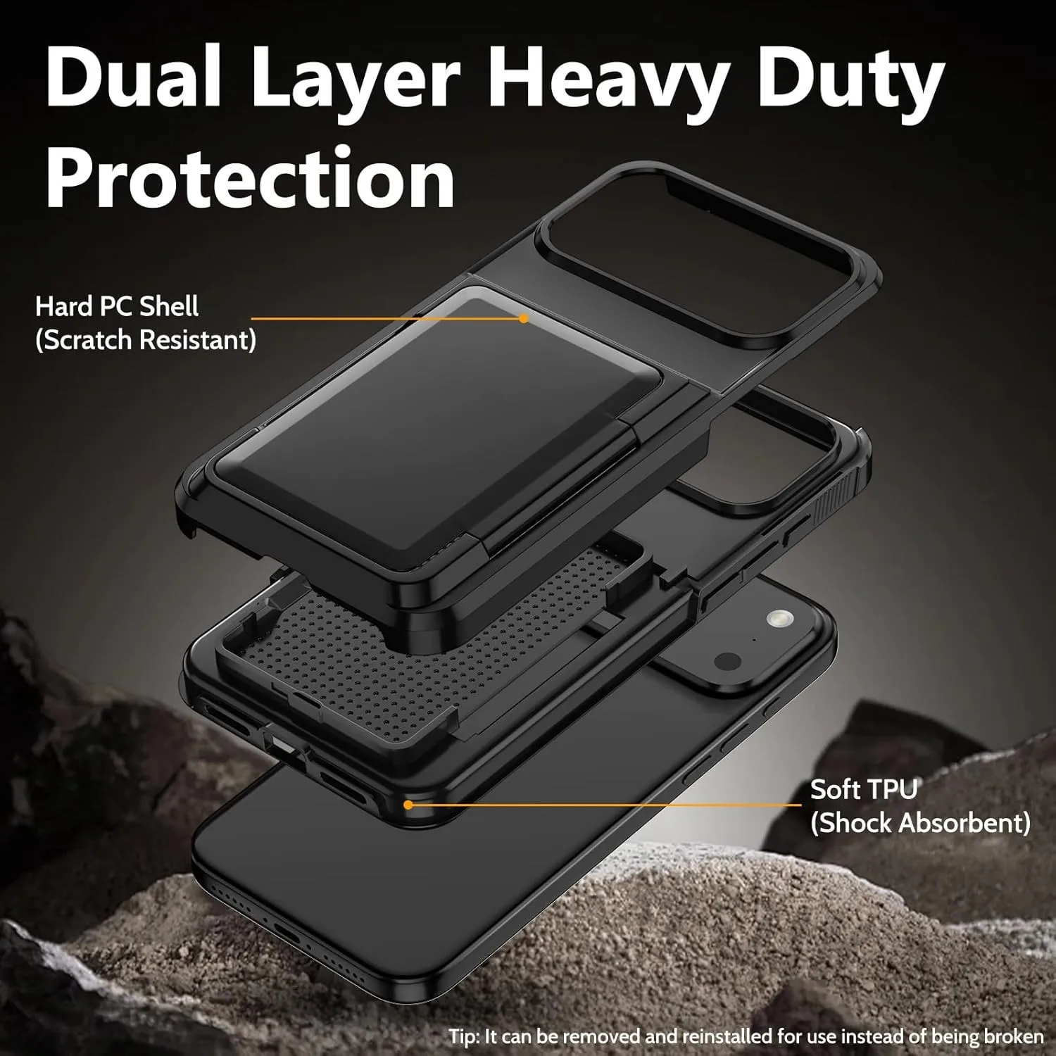 Premium Wallet Case with Heavy Duty Shockproof Protection and Card Holder