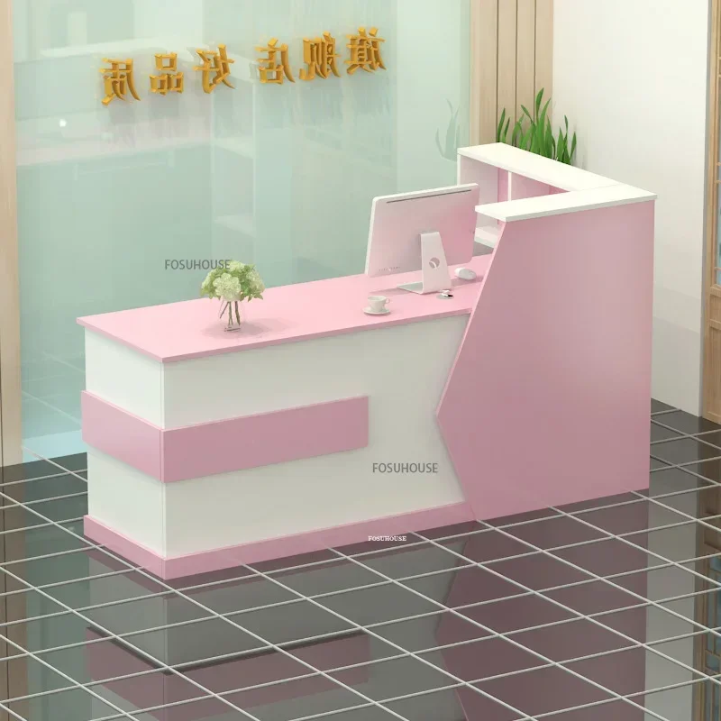 Modern Wood Company Front Reception Desk Simple Office Furniture Cashier Desk Parental Advisory Multifunctional TableN