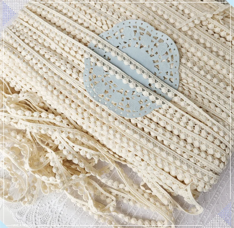 5 Yards Beige Cotton Embroidered Lace Fabric Lace Trim Ribbon Handmade DIY Garment Sewing Supplies Craft For Costume Decoration lace ribbon lace fabric lace sewing accessories lace sewing supplies lace accessories lace garment accessories lace decoration clothing craft accessories