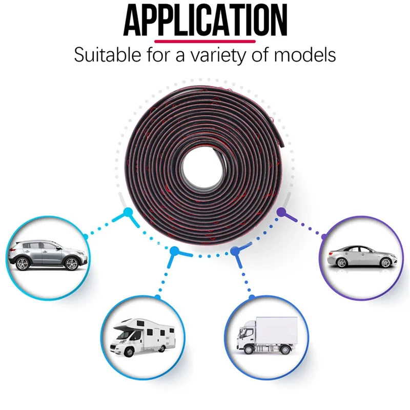 Car Rubber Seal Strips Auto Seal Protector Window Edge Windshield Roof Rubber Sealing Noise Insulation Universal
