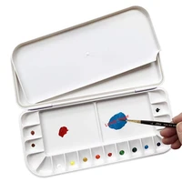 Airtight Watercolor Palette 18 Wells and 2 Mixing Areas Premium Moisturizing foldable Travel Portable Folding Paint Palette Box 2
