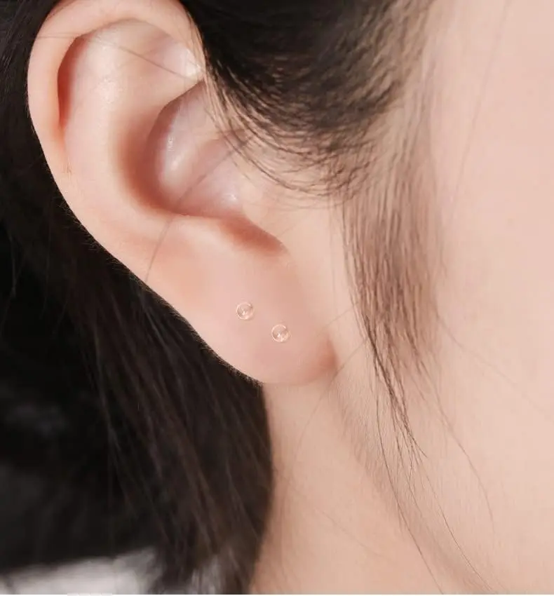 50 Paar 3/5 mm unsichtbare Kunststoff-Ohrringe, leere Stifte, kleine Kopf- und Rückseiten für selbstgemachte hypoallergene Ohrring-Zubehör – Detail 7