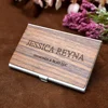 Free Laser Engraving Logo Black Walnut Solid Wood Business Card Box Customized Wooden Clip Personalized Cardcase Activities Gift 1
