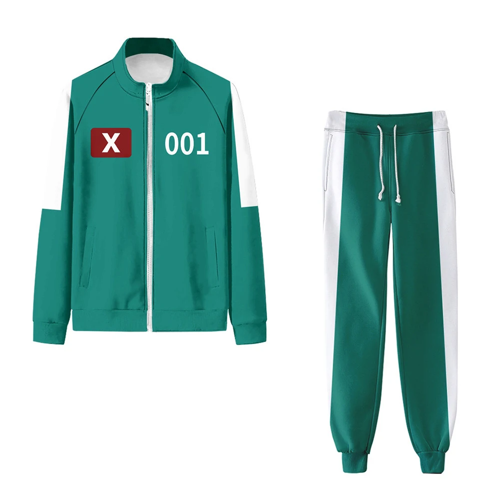 Squid Game Seong Gi-hun Green Tracksuit Cosplay Costume