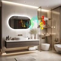 LUVODI Lighted Bluetooth Bathroom Mirror Led Backlit Illuminate Vanity Mirror with Time Date Display Anti-fog - Image 2