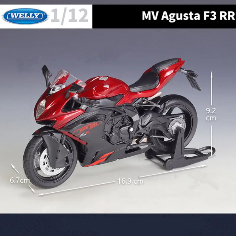 WELLY 1:12 MV Agusta F3 RR Alloy Race Motorcycle Model Diecast Metal Street Motorcycle Model Simulation Collection Kids Toy Gift 4
