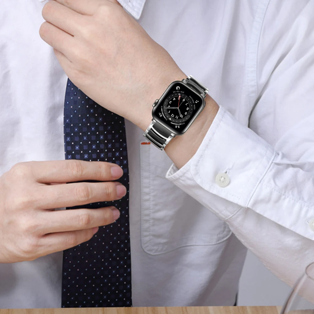 Ceramic Metal Strap for Apple Watch Ultra2 9 8 7 49mm 45mm 41mm Correa Bracelet Wristband IWatch 6 5 4 SE 44mm 40mm 3 42mm Band