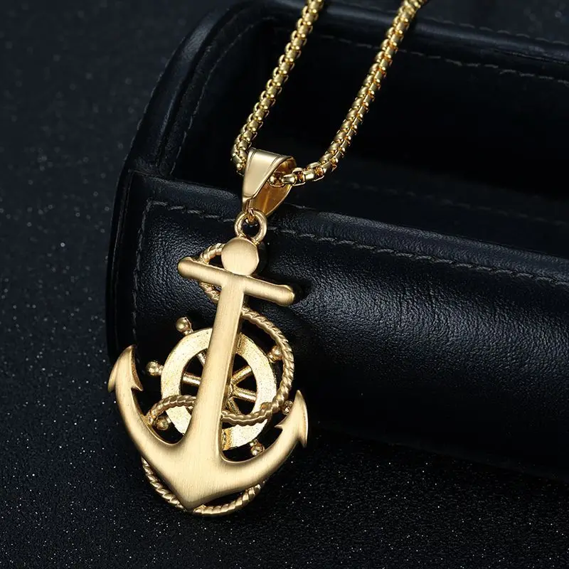 Anchor Rock Necklace Meaning 18kt Gold Solid Anchor Sea Pendant