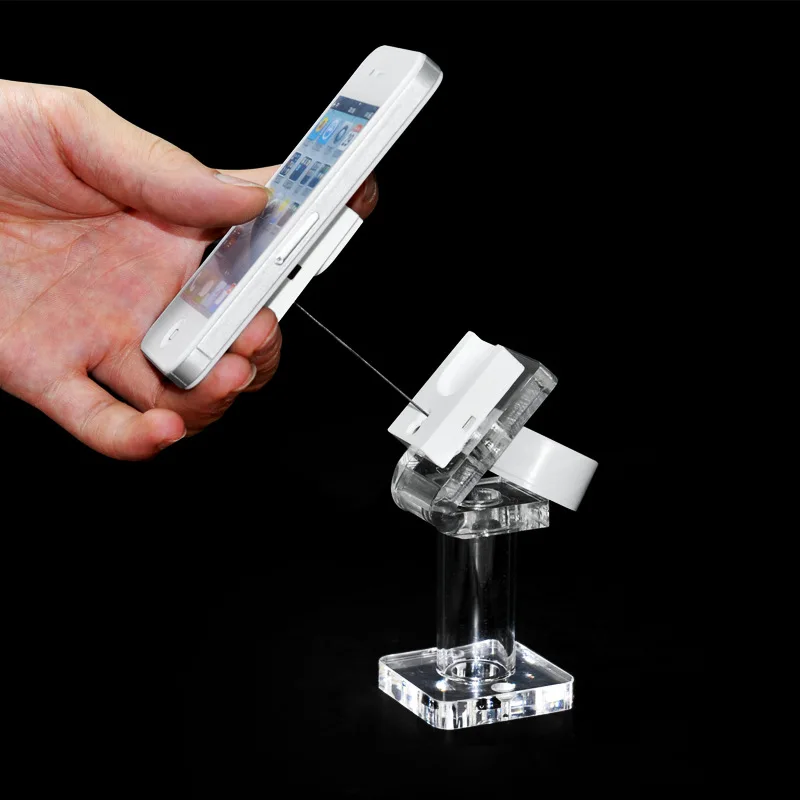 

5PCS Mobile Phone Anti-Theft Display Rack, Pure Acrylic Mobile Phone Display Base, Crystal Transparent Steel Wire Pull Box