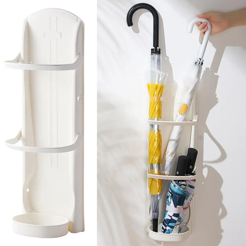 Umbrella Holder with Removable Drainboard Space-saving Umbrella Holder Adjustable Wall Mount Stand with Detachable